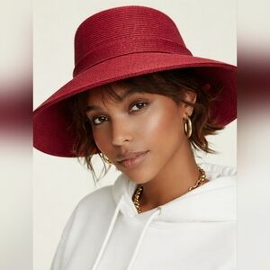 Frank Olive for Neiman Marcus red wide brim sun Hat